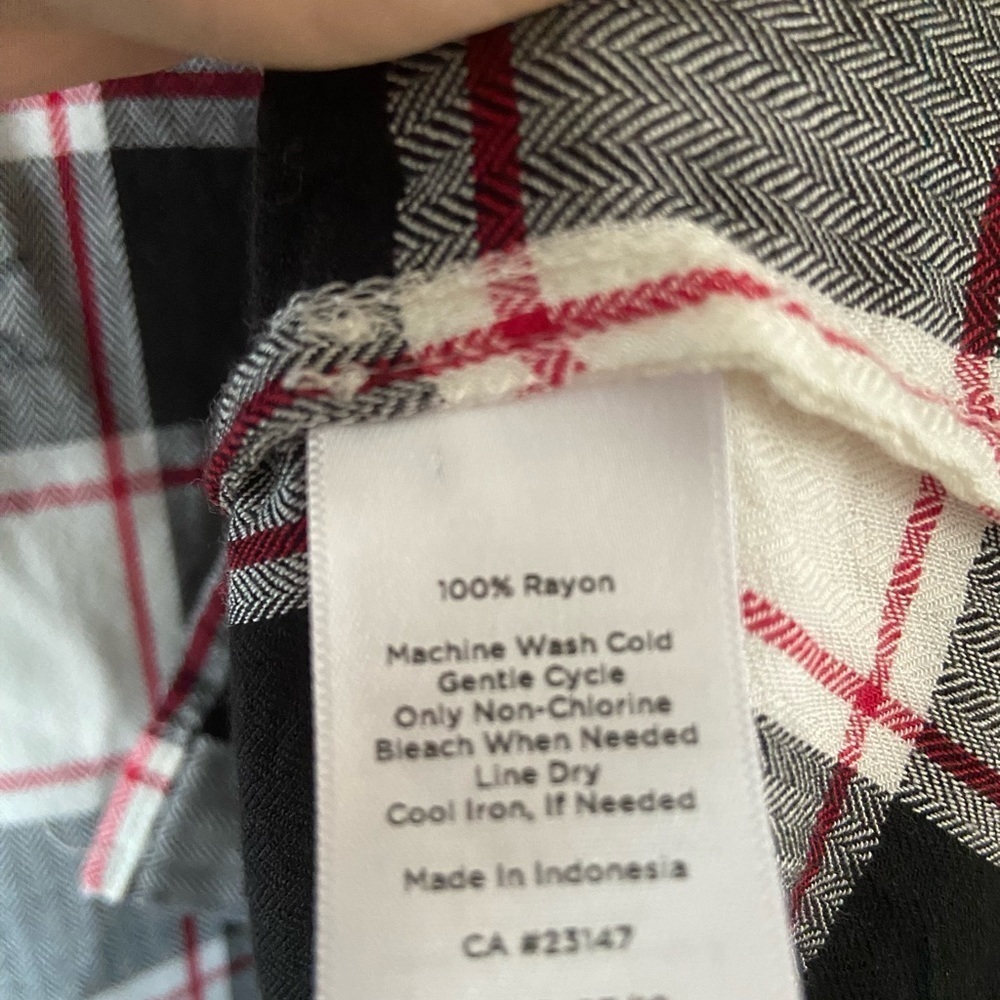 Talbots Xl Snowflake Plaid Button Down Shirt, Bla… - image 3